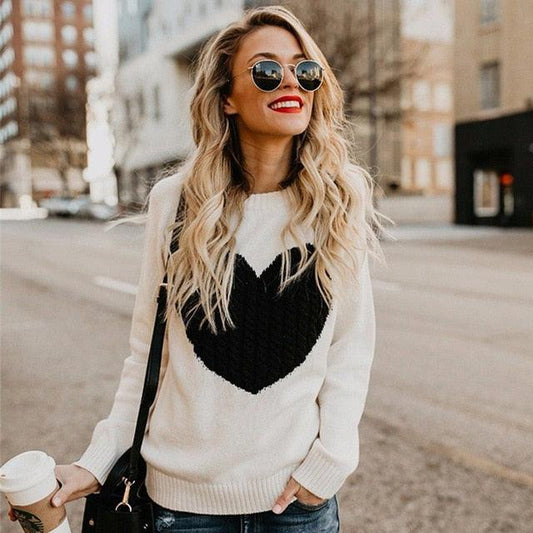 Heart Pattern Sweater, Sweater, Valentines Day