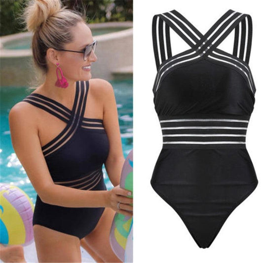 Cross Front One-Piece Swimsuit — Women's Swimwear