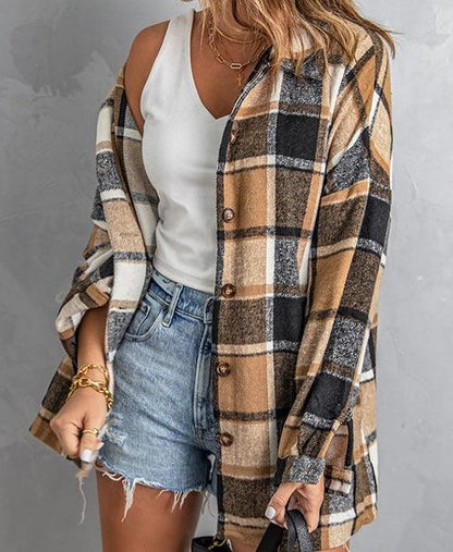 Classic Long-Sleeved Plaid Flannel Shirt — Women's Cozy Wear