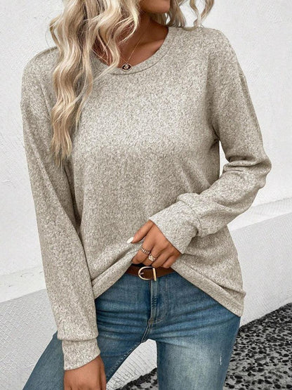 Casual Loose Fit Round Neck Sweater — Women's Cozy Knitwear