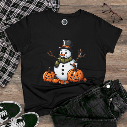 Frosty & Jack-O'-Lantern Halloween Tee — Women's T-shirt