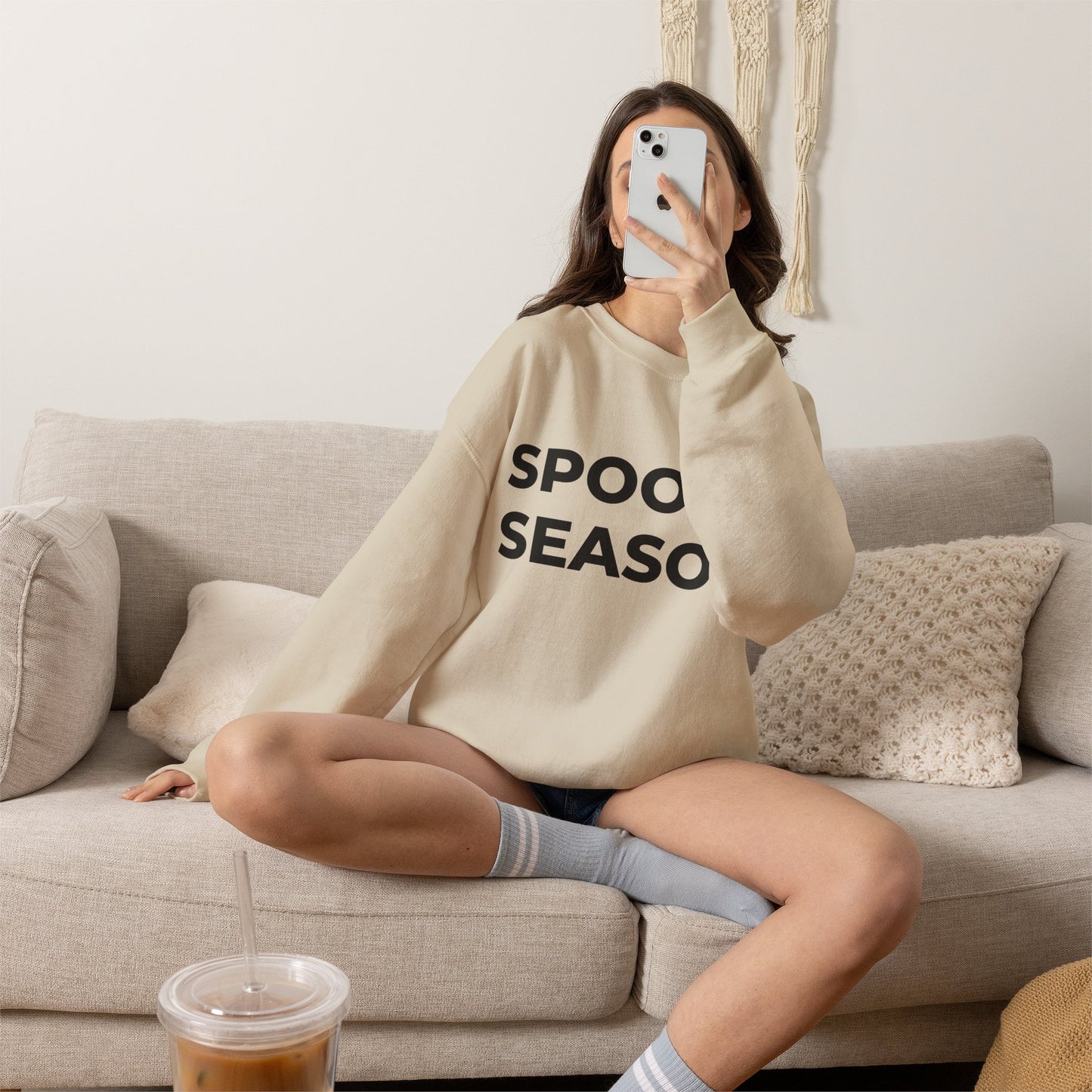Women’s Spooky Season Sweatshirt, Halloween Graphic Crewneck, Fall Shirt