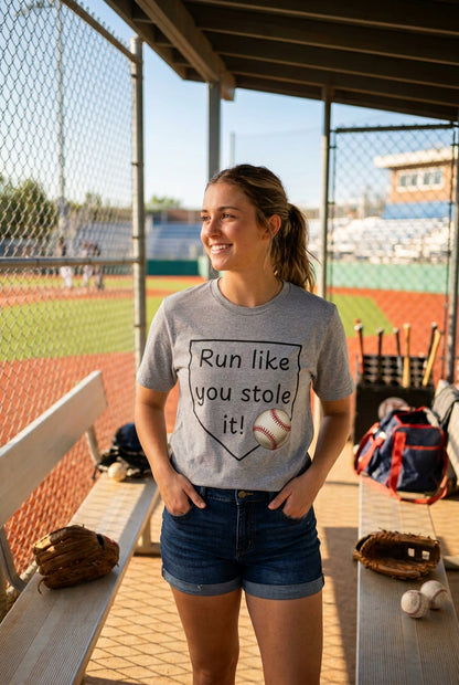 Run Like You Stole It Baseball Graphic Tee