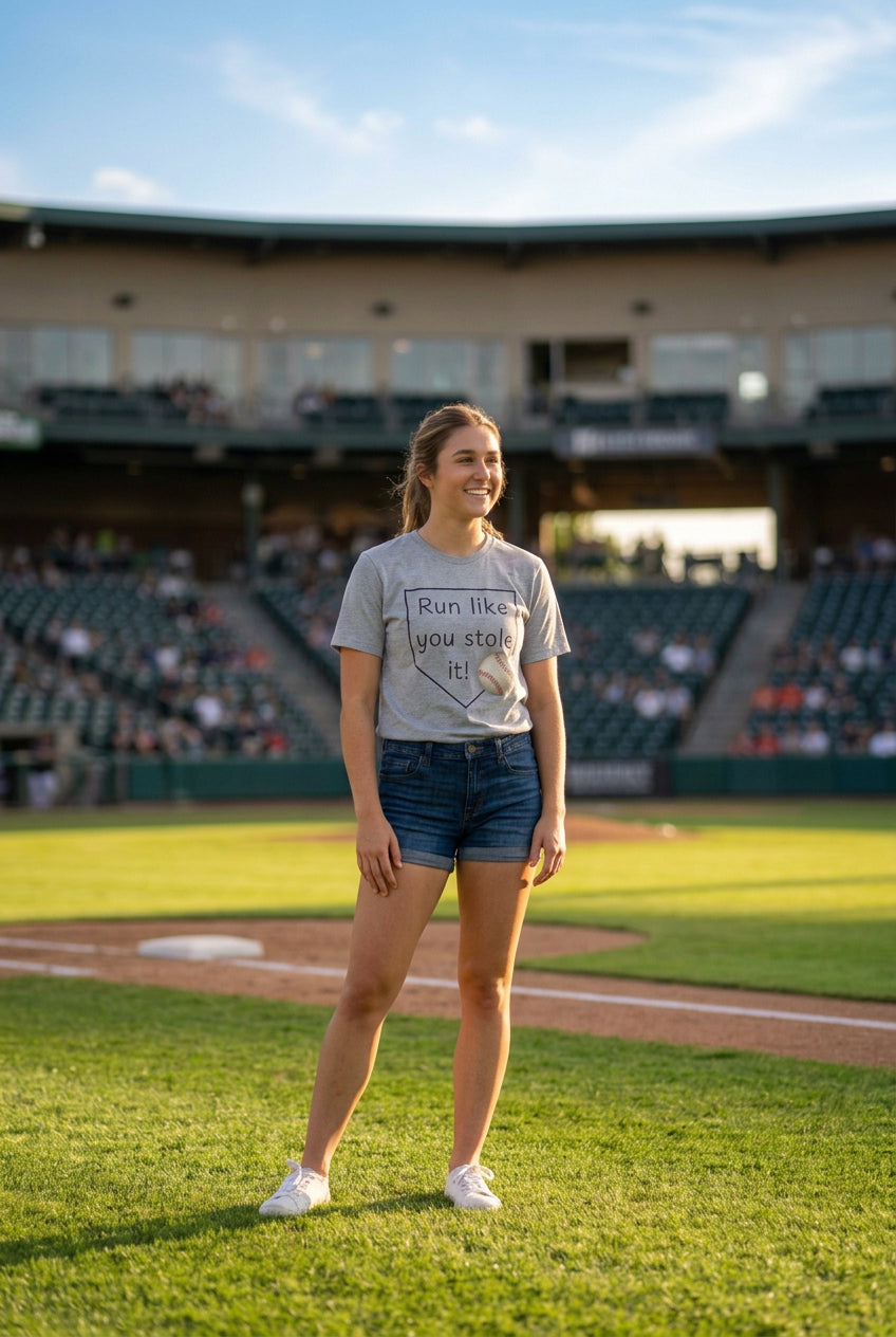 Run Like You Stole It Baseball Graphic Tee