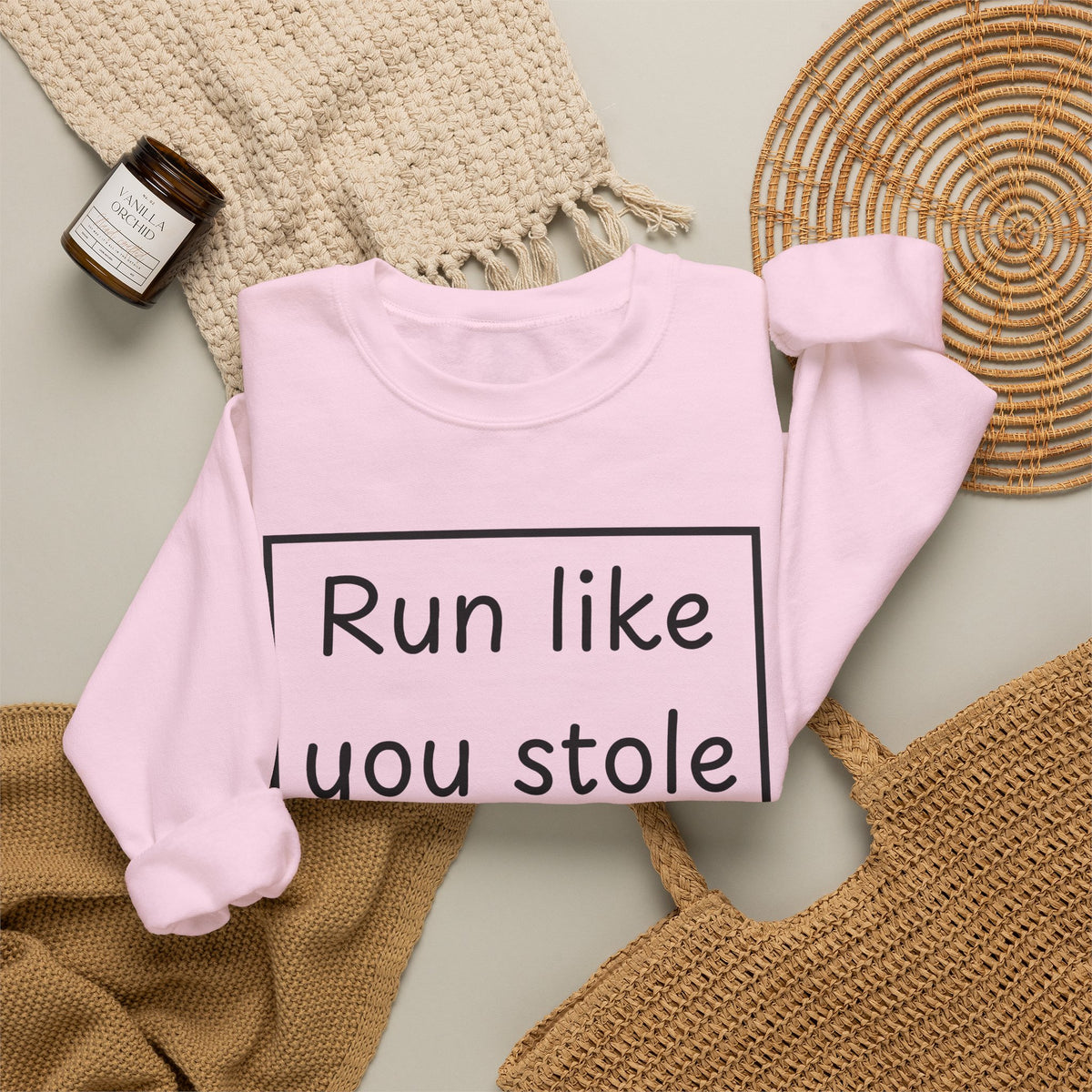 Run Like You Stole It Baseball Crewneck Sweatshirt