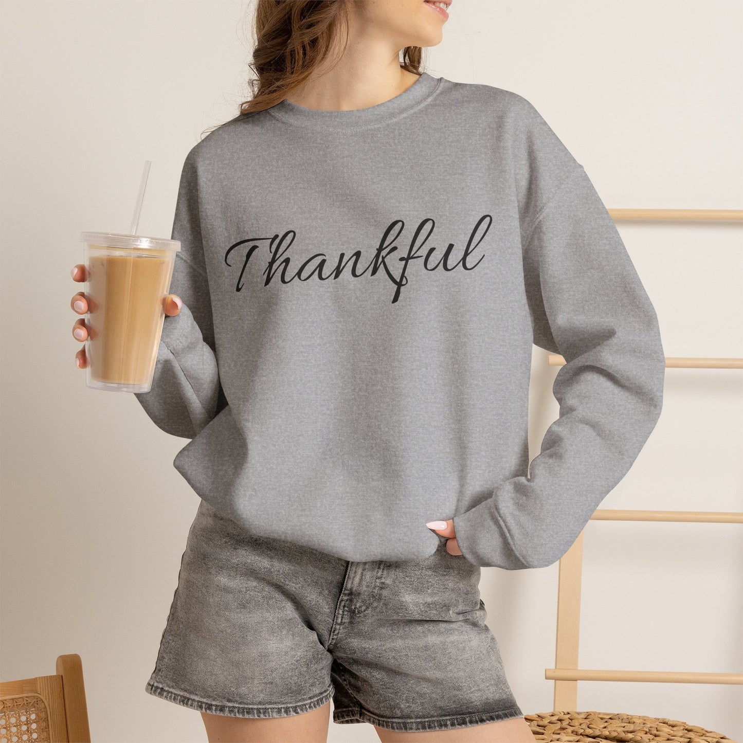 Thankful Crewneck Sweatshirt — Cozy Thanksgiving Pullover