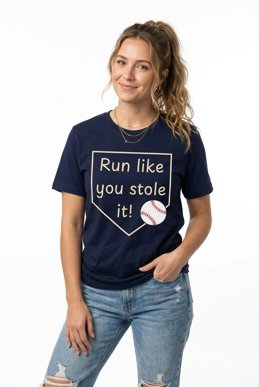 Run Like You Stole It Baseball Graphic Tee