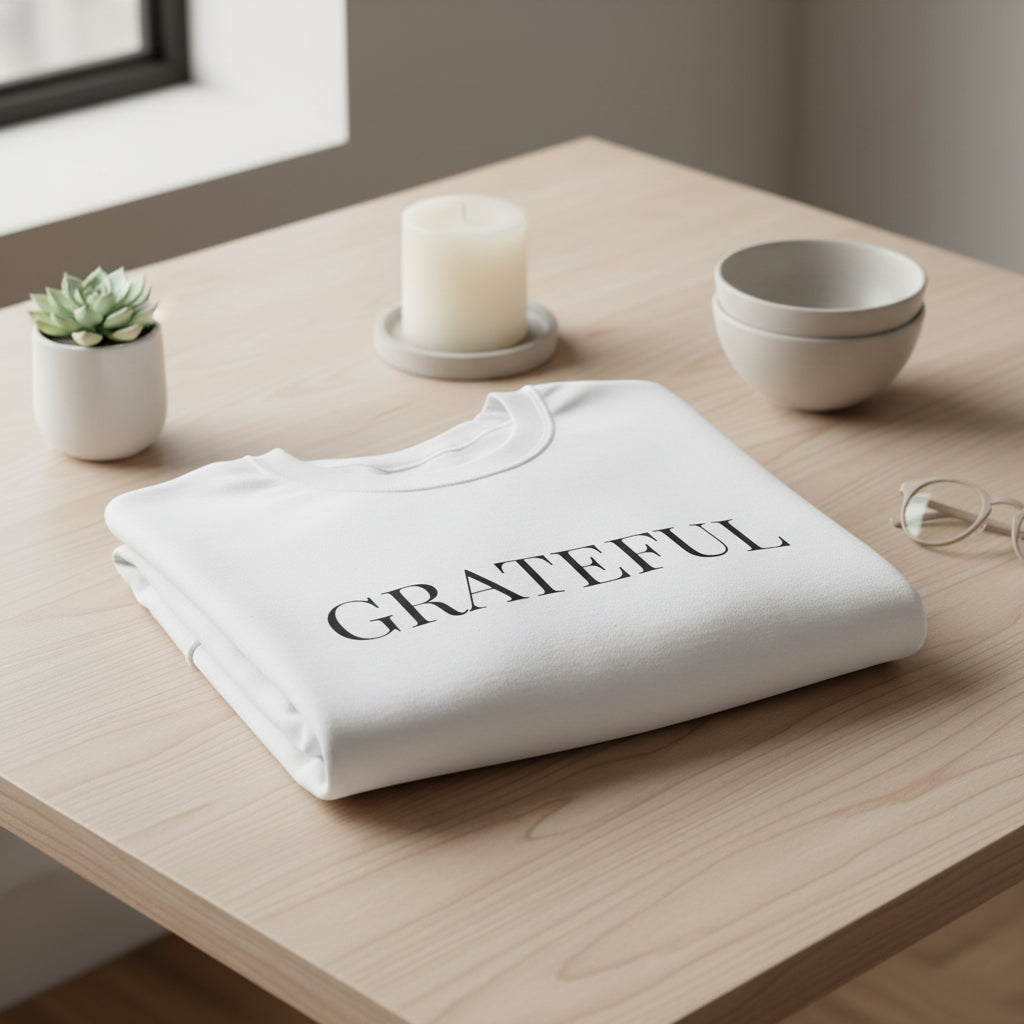 Women’s Grateful Sweatshirt, Fall Thanksgiving Graphic Crewneck, Cute Autumn Gratitude Shirt for Women