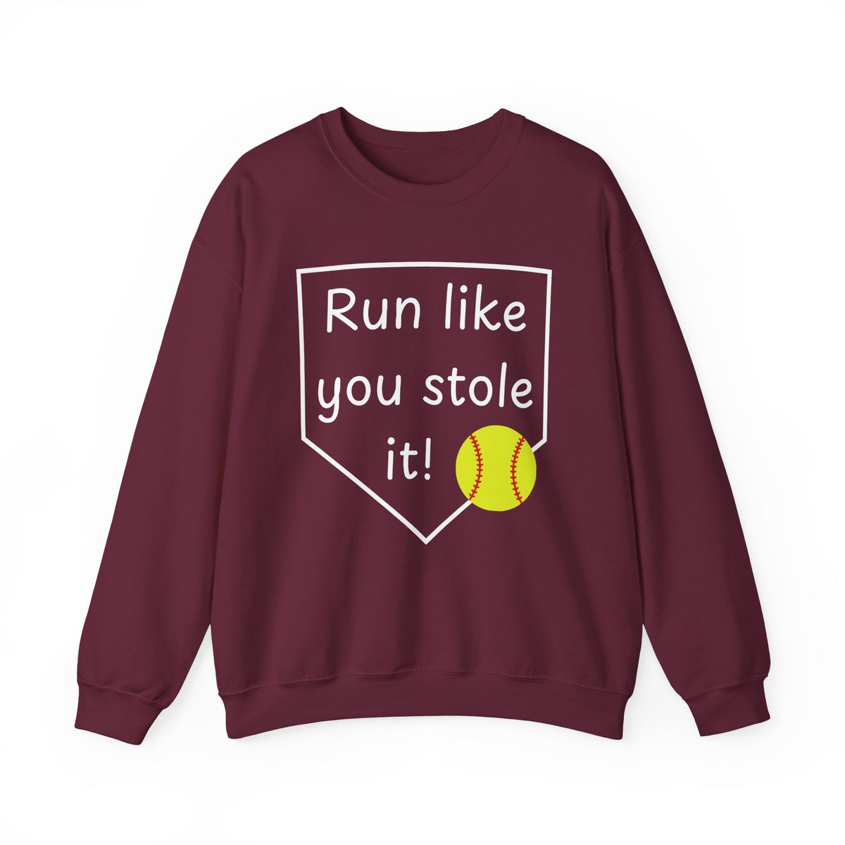 Run Like You Stole It Softball Crewneck Sweatshirt