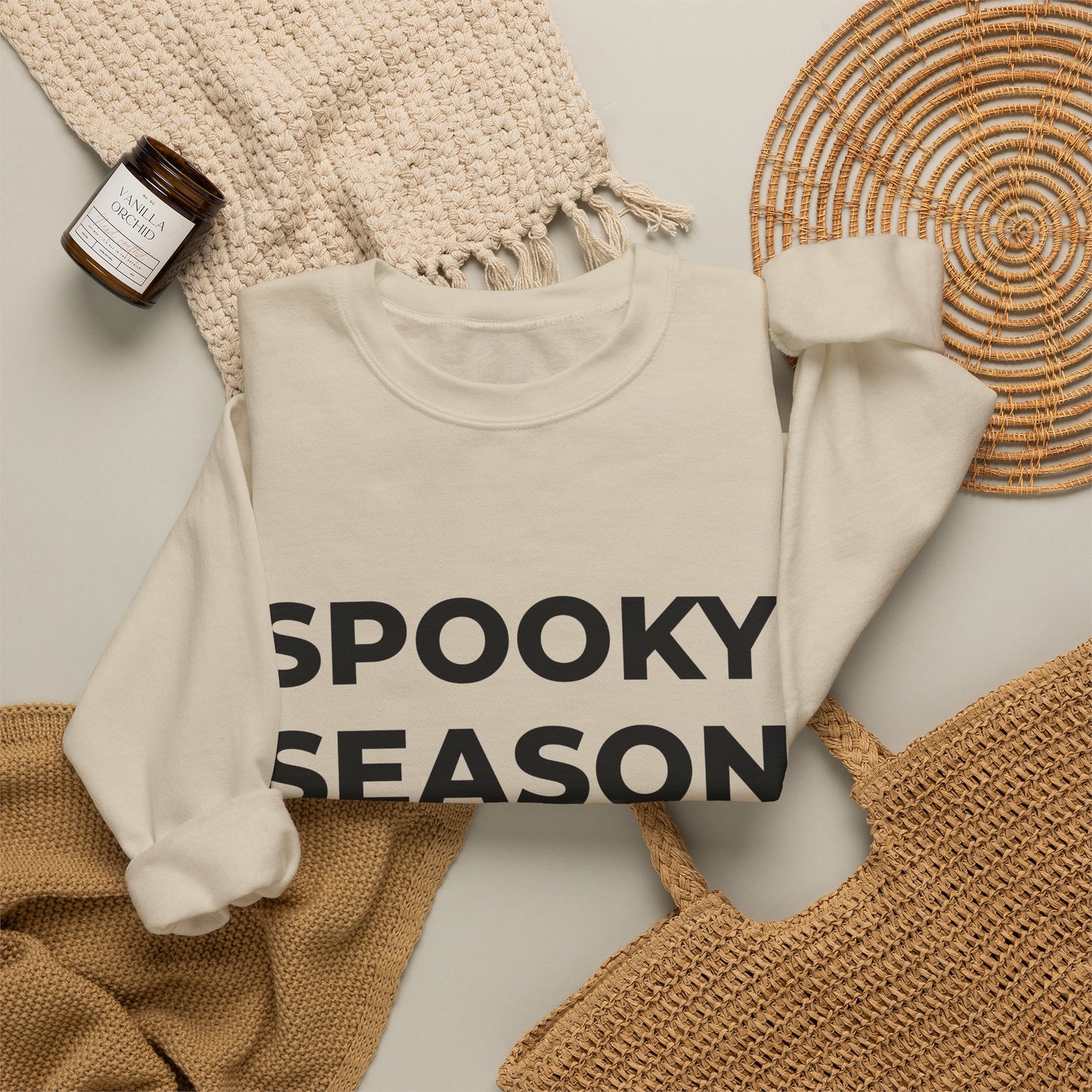 Women’s Spooky Season Sweatshirt, Halloween Graphic Crewneck, Fall Shirt