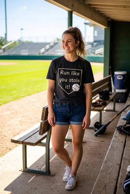 Run Like You Stole It Baseball Graphic Tee