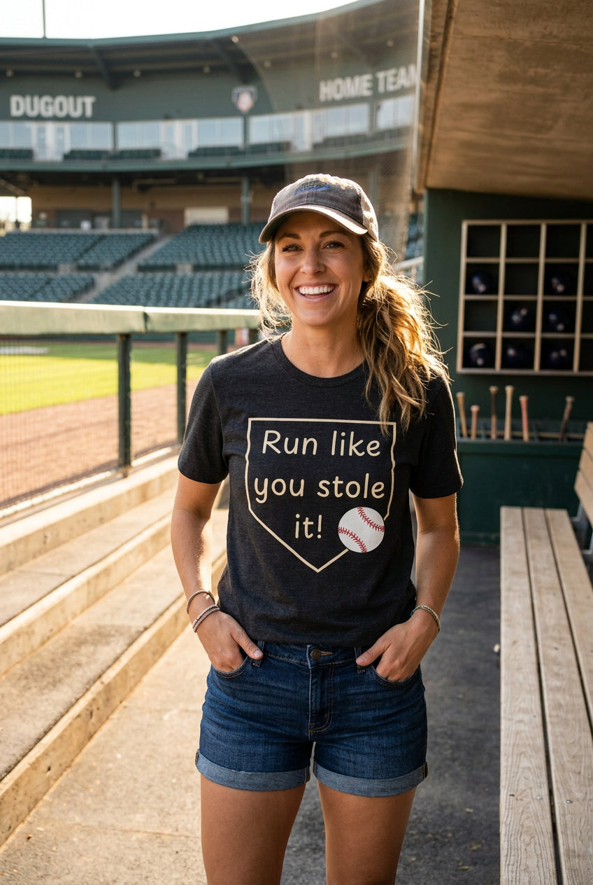 Run Like You Stole It Baseball Graphic Tee