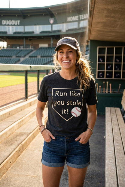 Run Like You Stole It Baseball Graphic Tee