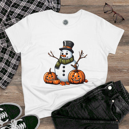 Frosty & Jack-O'-Lantern Halloween Tee — Women's T-shirt