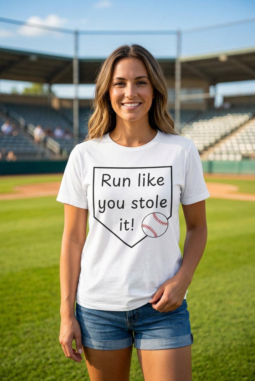 Run Like You Stole It Baseball Graphic Tee