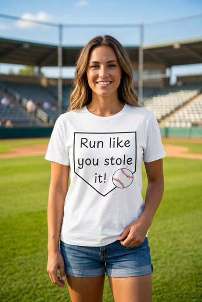 Run Like You Stole It Baseball Graphic Tee