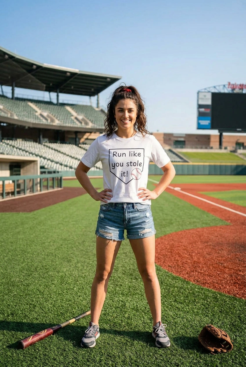 Run Like You Stole It Baseball Graphic Tee