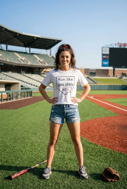 Run Like You Stole It Baseball Graphic Tee