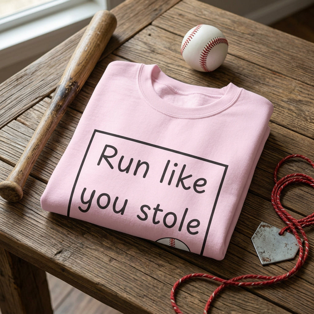 Run Like You Stole It Baseball Crewneck Sweatshirt