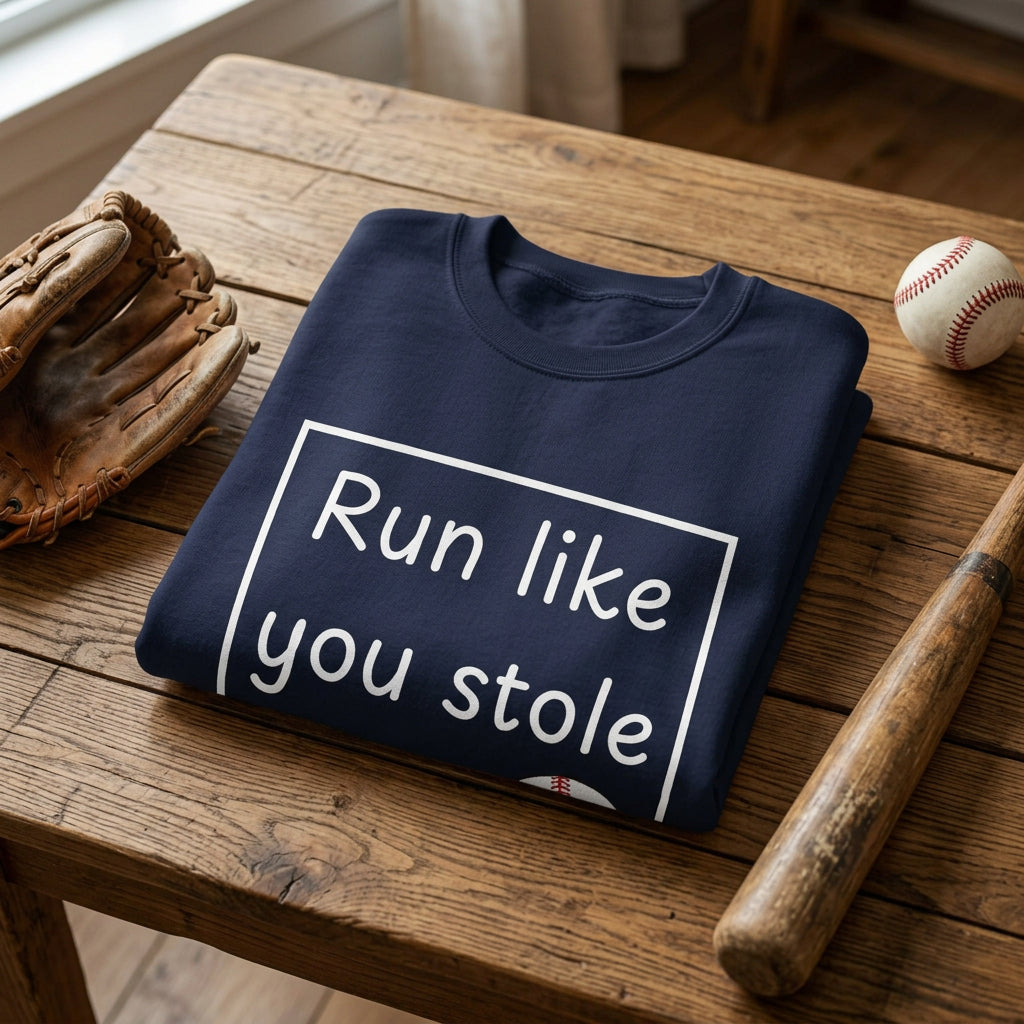 Run Like You Stole It Baseball Crewneck Sweatshirt