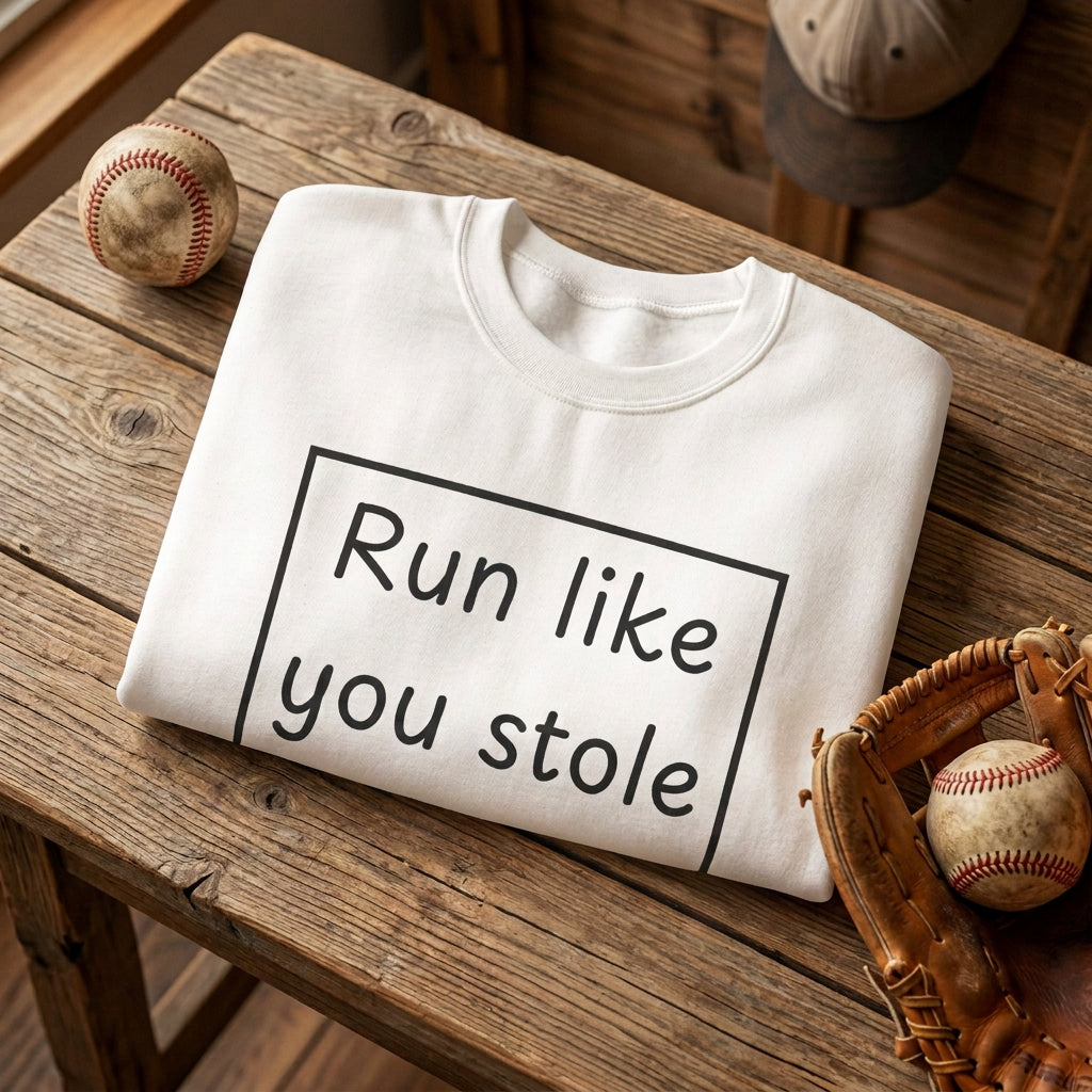 Run Like You Stole It Baseball Crewneck Sweatshirt