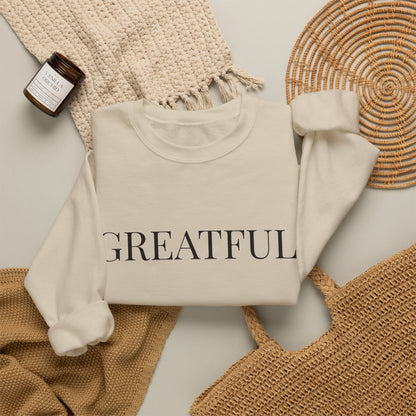 Women’s Grateful Sweatshirt, Fall Thanksgiving Graphic Crewneck, Cute Autumn Gratitude Shirt for Women