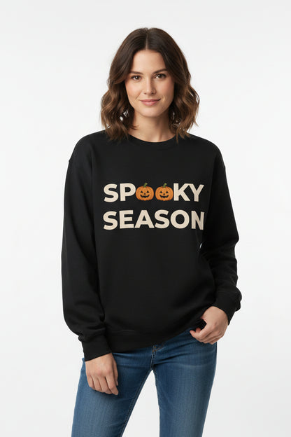 Women’s Spooky Season Pumpkin Sweatshirt, Halloween Graphic Crewneck, Fall Shirt