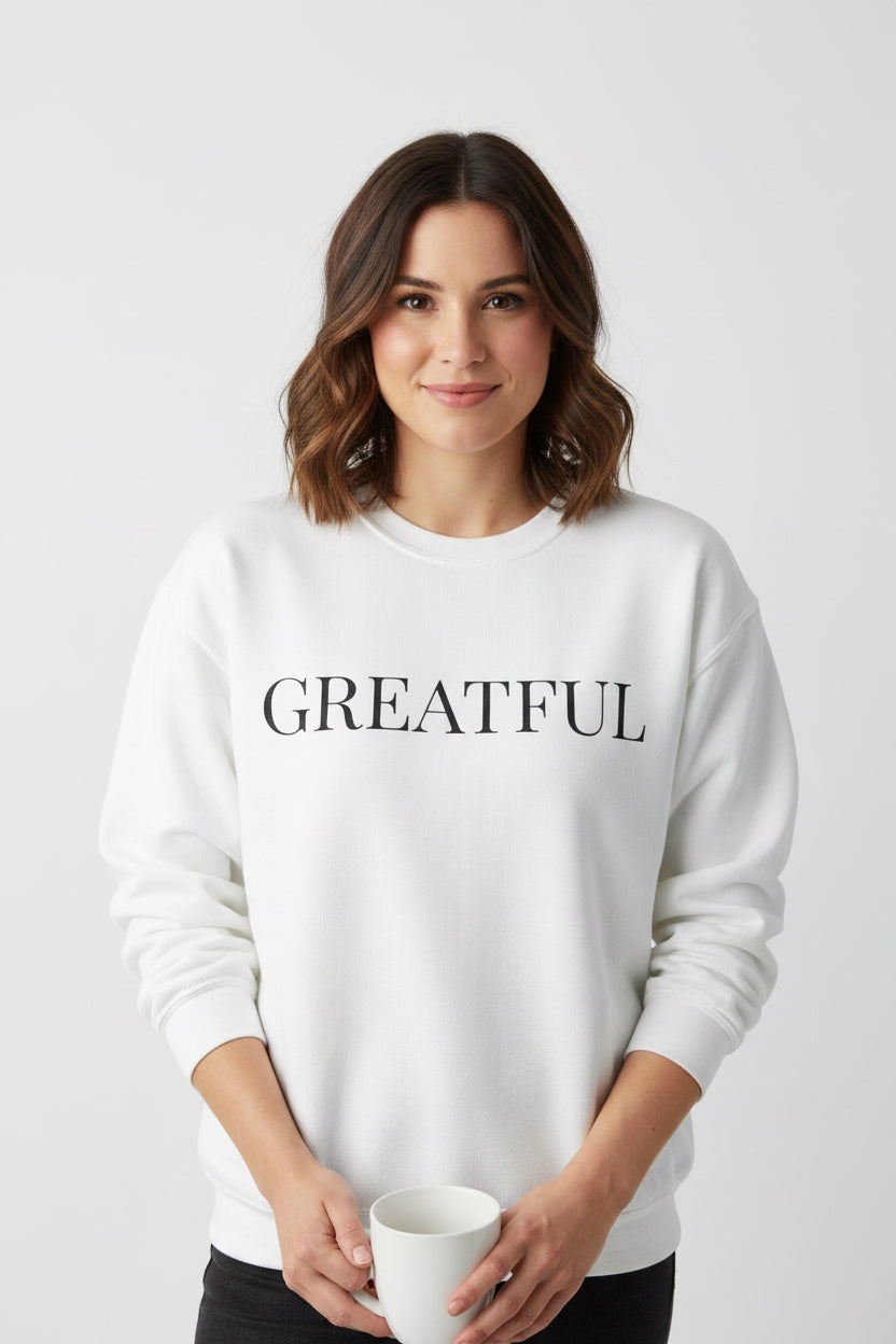 Women’s Grateful Sweatshirt, Fall Thanksgiving Graphic Crewneck, Cute Autumn Gratitude Shirt for Women