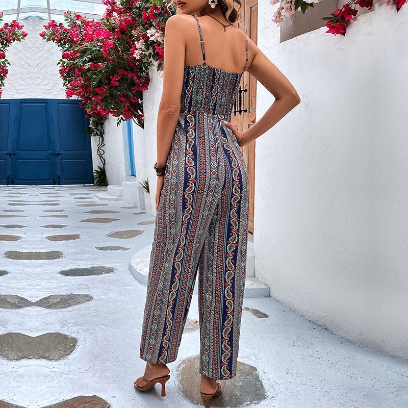 Python Print Resort Style Jumpsuit | Women's Jumpsuit 