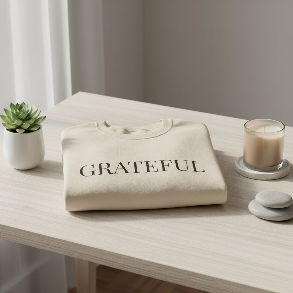 Women’s Grateful Sweatshirt, Fall Thanksgiving Graphic Crewneck, Cute Autumn Gratitude Shirt for Women