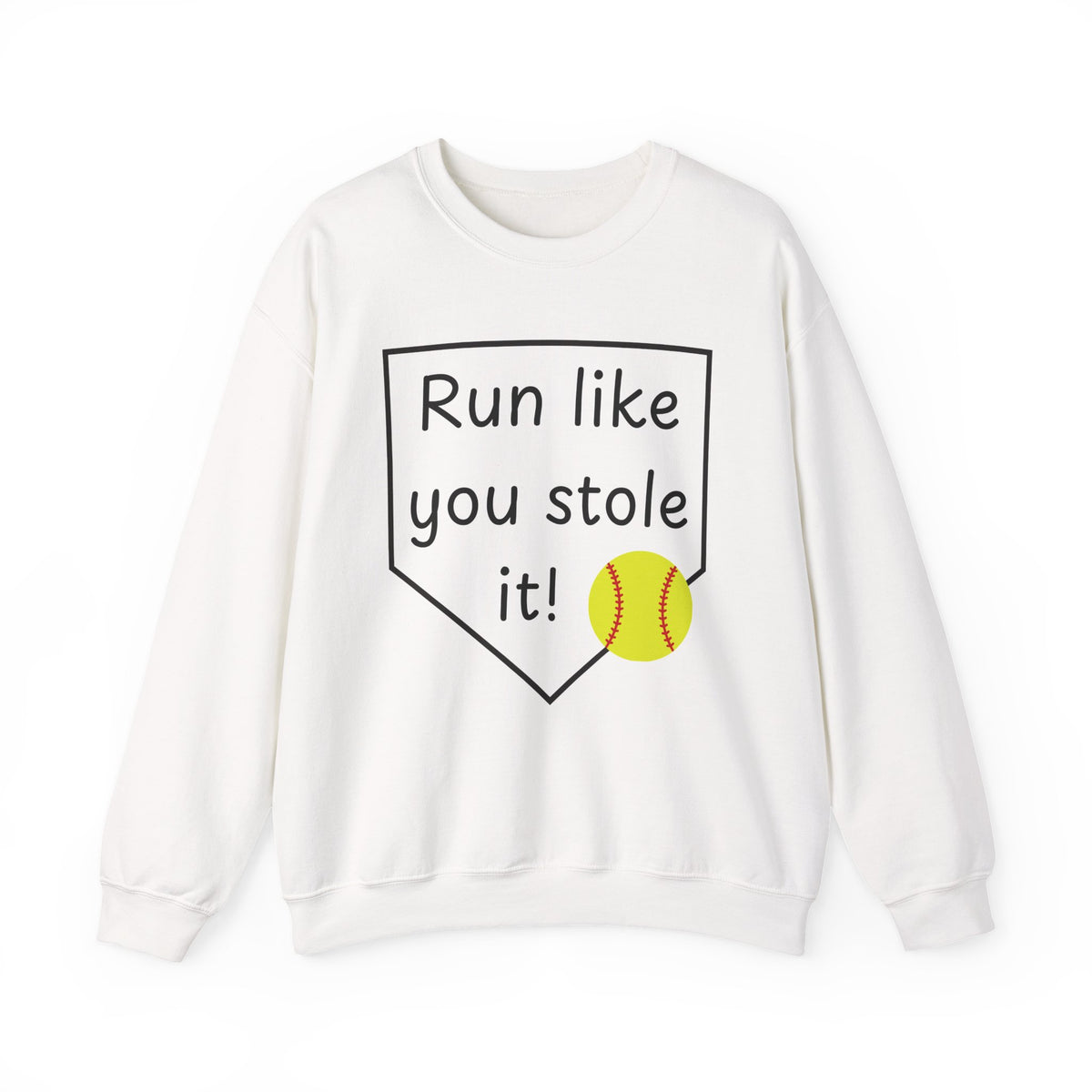 Run Like You Stole It Softball Crewneck Sweatshirt