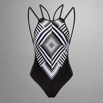 Women's Geometric Pattern One-piece Swimsuit — Women's Swimwear