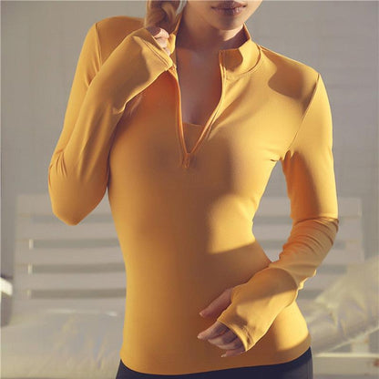 Quarter Zip Long Sleeve Top –  Stylish Women's Athletic Top