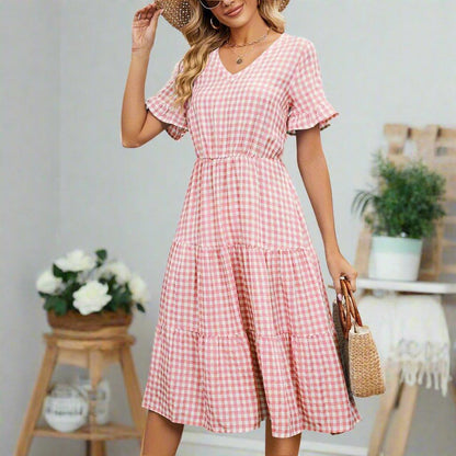 Plaid Perfection — Stylish & Playful Summer Dress for Women