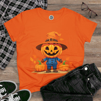 Jolly Scarecrow & Pumpkins Halloween Tee — Women's T-shirt