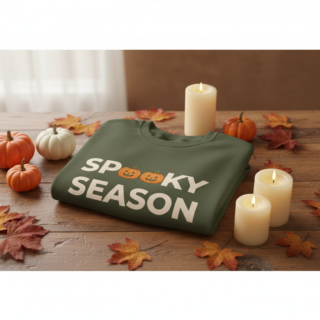 Women’s Spooky Season Pumpkin Sweatshirt, Halloween Graphic Crewneck, Fall Shirt