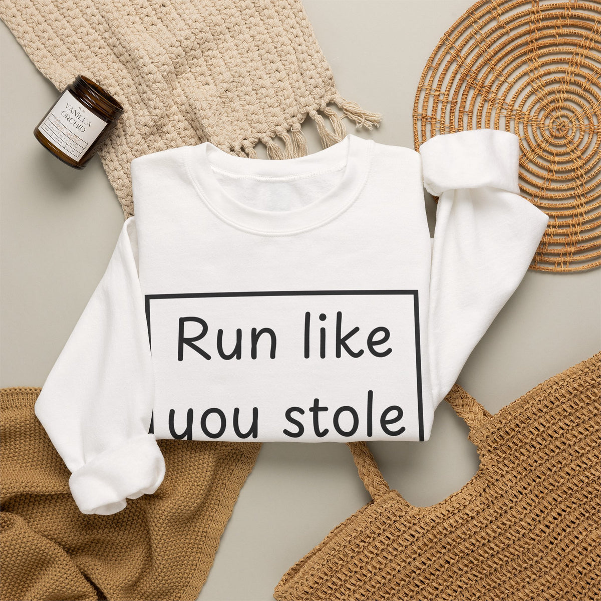 Run Like You Stole It Baseball Crewneck Sweatshirt