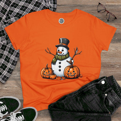 Frosty & Jack-O'-Lantern Halloween Tee — Women's T-shirt