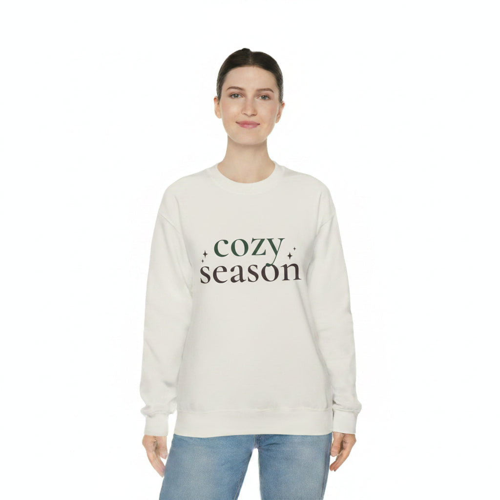Women’s Cozy Season Sweatshirt, Fall Graphic Crewneck, Cute Autumn Pullover