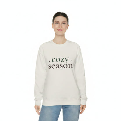Women’s Cozy Season Sweatshirt, Fall Graphic Crewneck, Cute Autumn Pullover