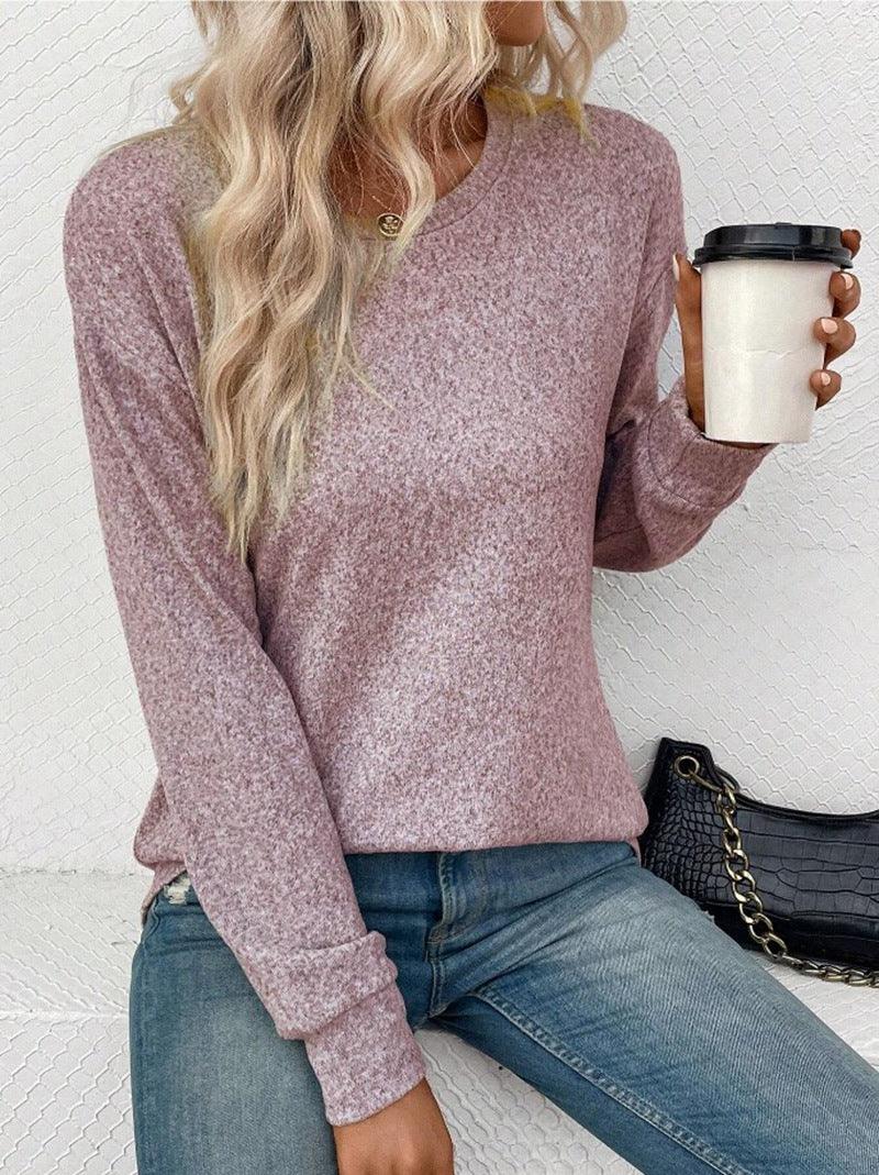 Casual Loose Fit Round Neck Sweater — Women's Cozy Knitwear