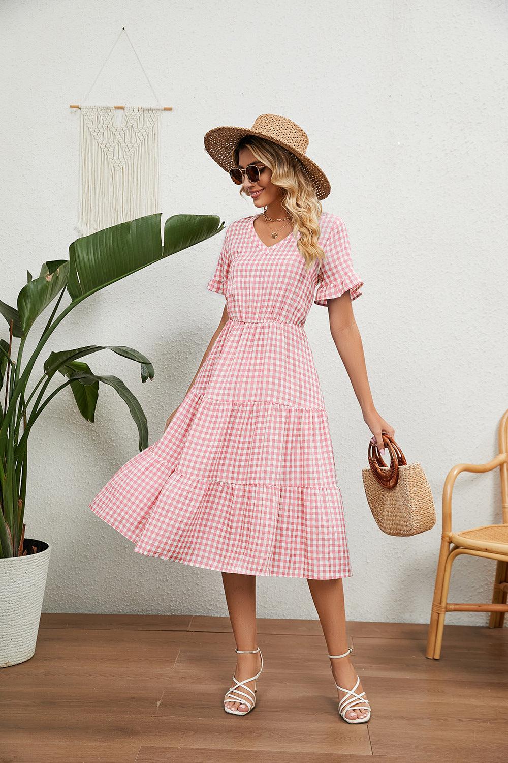 Plaid Perfection — Stylish & Playful Summer Dress for Women