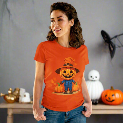 Jolly Scarecrow & Pumpkins Halloween Tee — Women's T-shirt