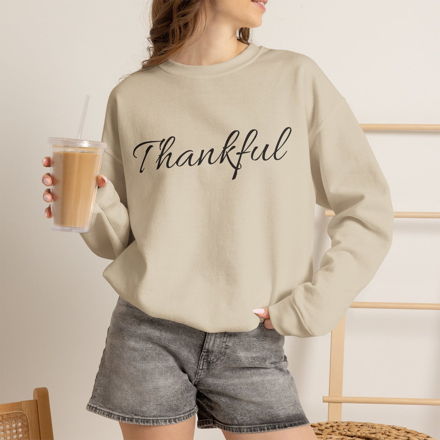 Thankful Crewneck Sweatshirt — Cozy Thanksgiving Pullover