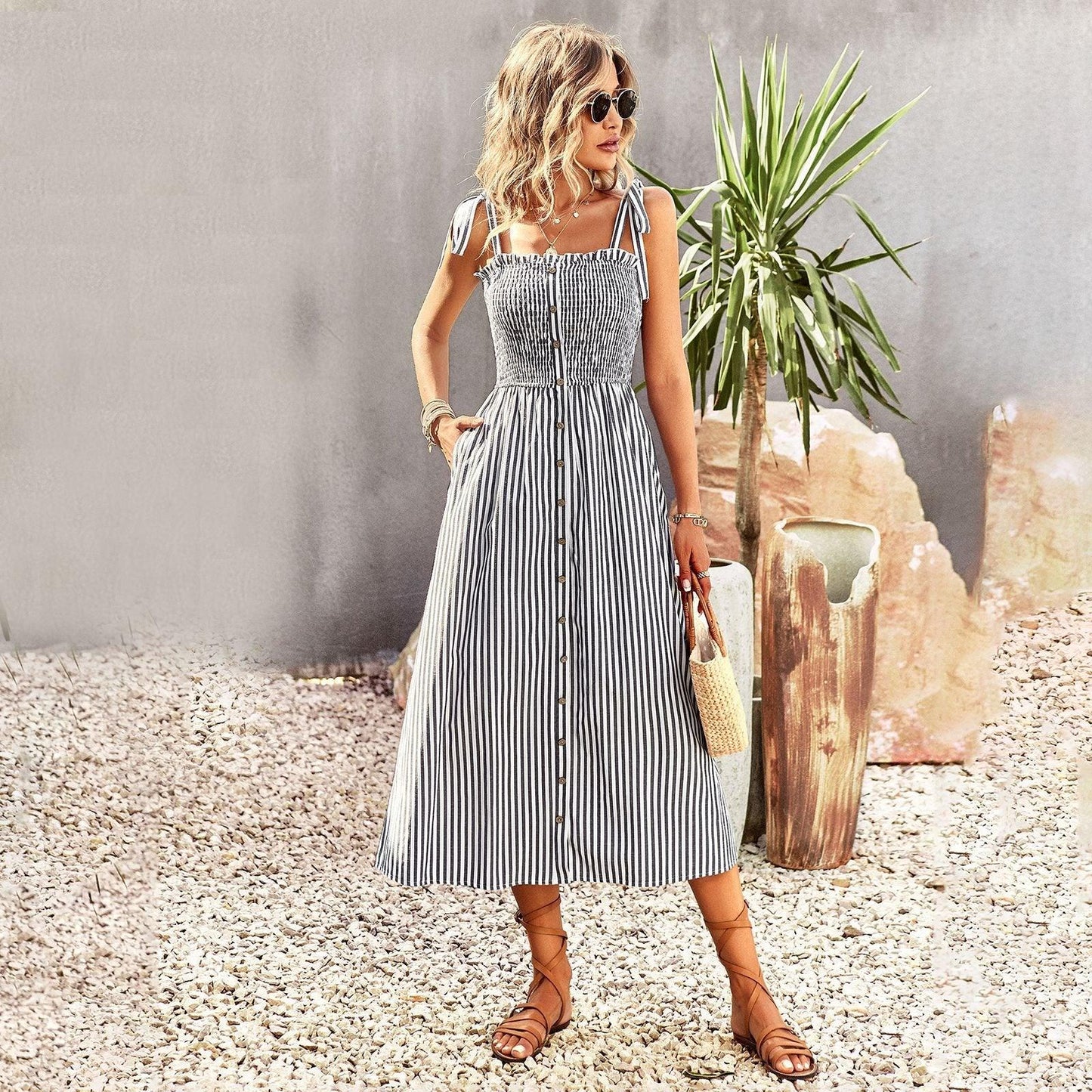 Elegant Striped Sundress — Perfect Summer Dress