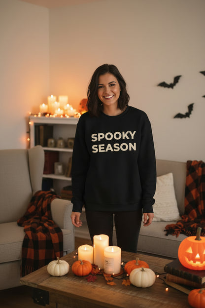 Women’s Spooky Season Sweatshirt, Halloween Graphic Crewneck, Fall Shirt