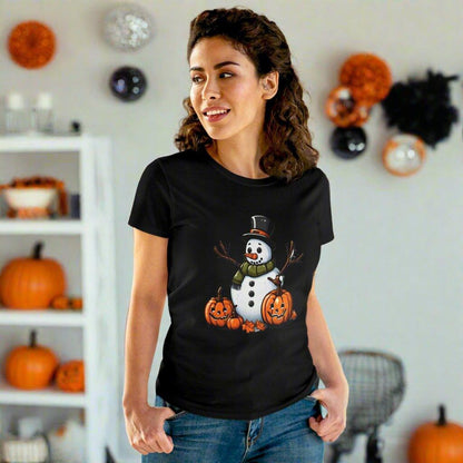 Frosty & Jack-O'-Lantern Halloween Tee — Women's T-shirt