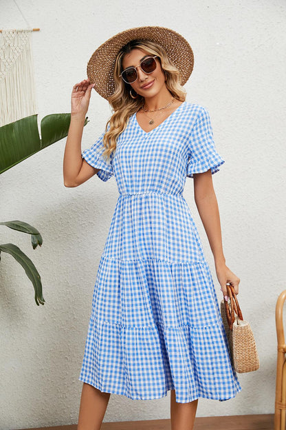 Plaid Perfection — Stylish & Playful Summer Dress for Women