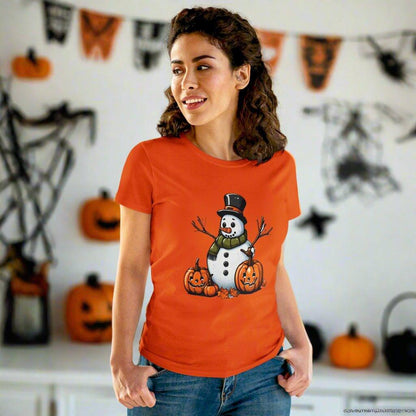 Frosty & Jack-O'-Lantern Halloween Tee — Women's T-shirt