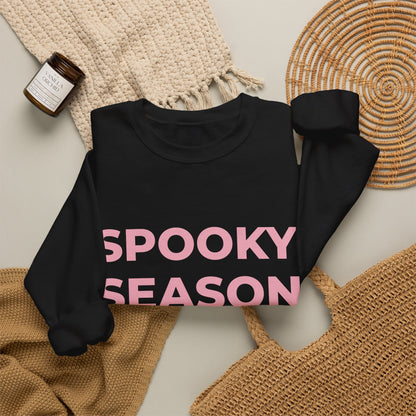 Women’s Spooky Season Sweatshirt, Light Pink Letters